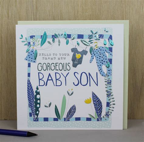 New Baby Son Card By Molly Mae | notonthehighstreet.com