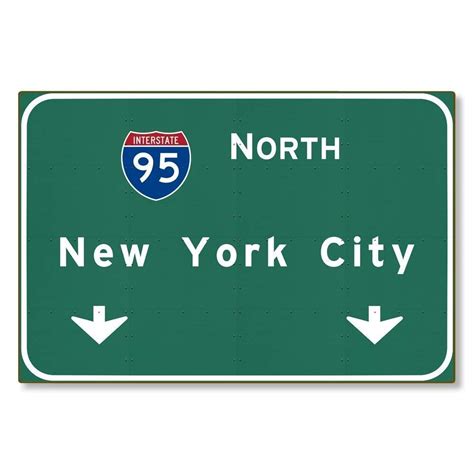 Buy Tin Sign 8x12 inches American Yesteryear I-95 Interstate NYC New York City ny Metal Highway ...