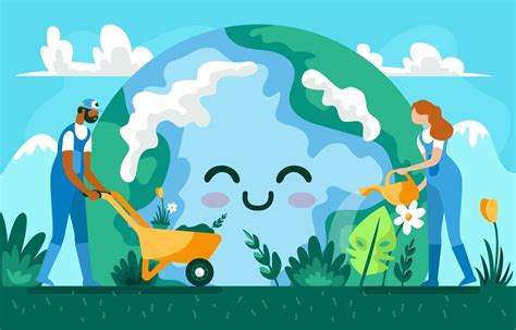 People Caring for the Environment on Earth Day 2186825 Vector Art at ...