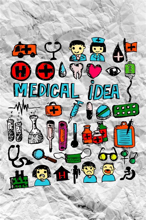 Medical Icon Set Idea On Crumpled Paper Free Stock Photo - Public Domain Pictures