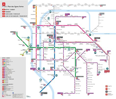 Plan du métro et du tramway de Lyon | Sorties du Métro.fr