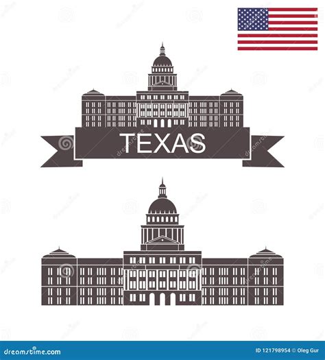 State of Texas. Texas State Capitol Building in Austin Stock Vector ...