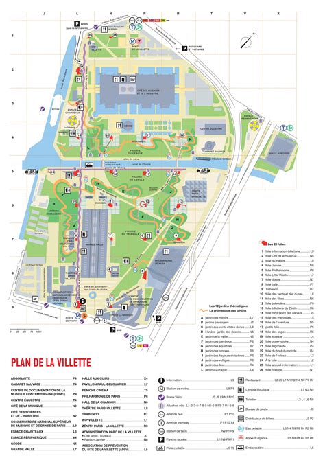 The Parc de la Villette map - Map of The Parc de la Villette (France)