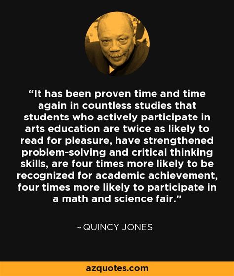 Quincy Jones quote: It has been proven time and time again in countless...