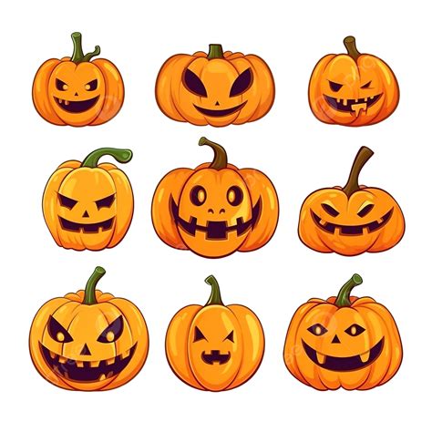 Cartoon Halloween Pumpkins Or Jackolanterns Comic Characters, Halloween ...