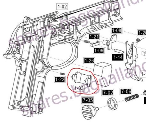 Part 1-03: Umarex Beretta Elite II Magazine Release Catch - Bagnall and Kirkwood Airgun Spares