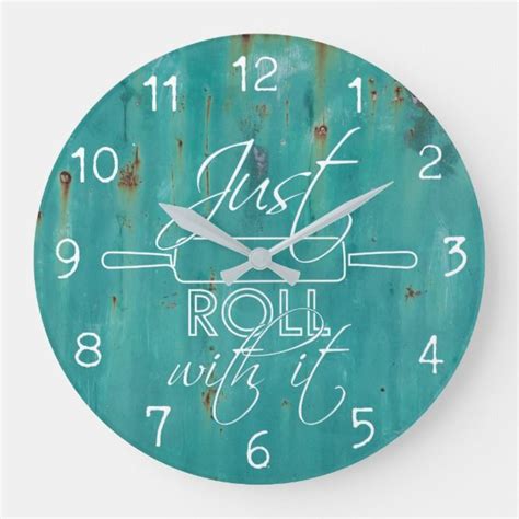 Just Roll With It - Kitchen Clock | Zazzle.com in 2021 | Turquoise ...