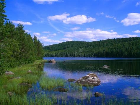 Wonderful, Wide Landscape On A Lake In Varmland / Sweden On A Summer Day Stock Image - Image of ...
