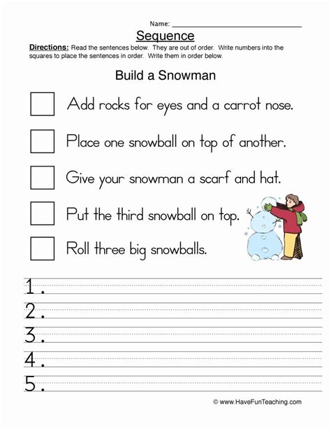 Sequence Of Events Worksheets