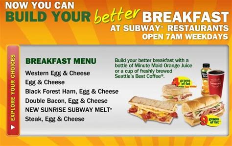 Subway Breakfast Hours: What Time Does Subway Breakfast End