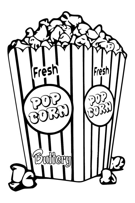 Popcorn Coloring Pages