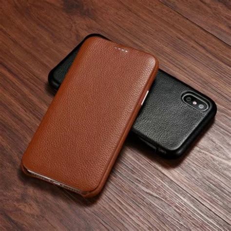 Original Brand for iphone X Leather Case Genuine Split Leather Case for ...