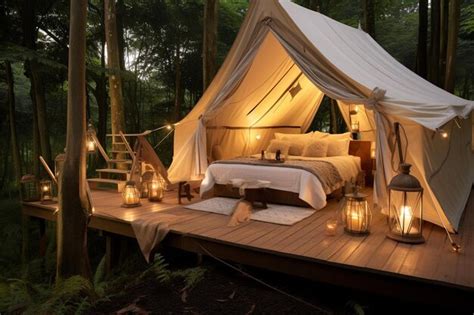 Premium Photo | A tent in the woods