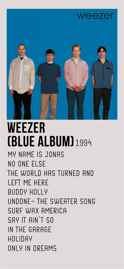 weezer (blue album) album print | Weezer, Sweater song, Album