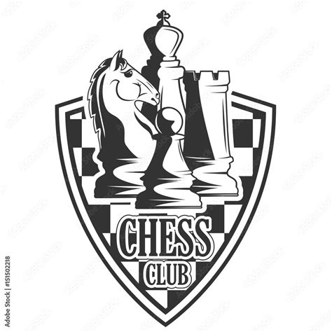 Vector black and white chess club logo for your design different types ...