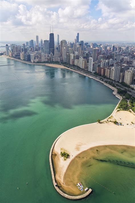 North Avenue Beach Chicago Aerial Photograph by Adam Romanowicz - Fine Art America