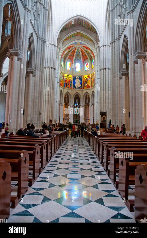 The Almudena cathedral, indoor view. Madrid, Spain Stock Photo - Alamy