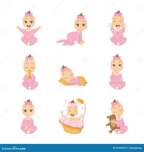 Baby emoji set. stock vector. Illustration of emotion - 91650379