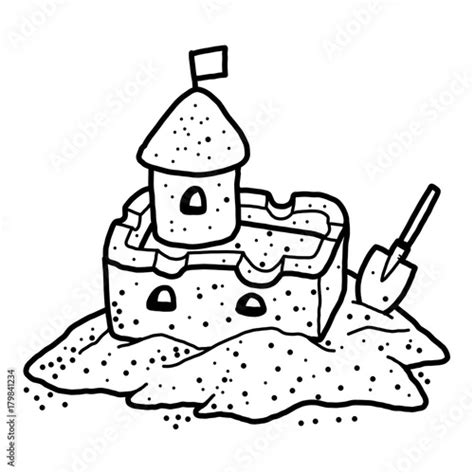 Sand Castle Clip Art Black And White Cute Coloring Page Sketch Coloring Page