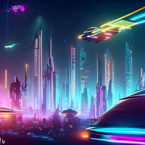 Premium AI Image | A futuristic city skyline at night