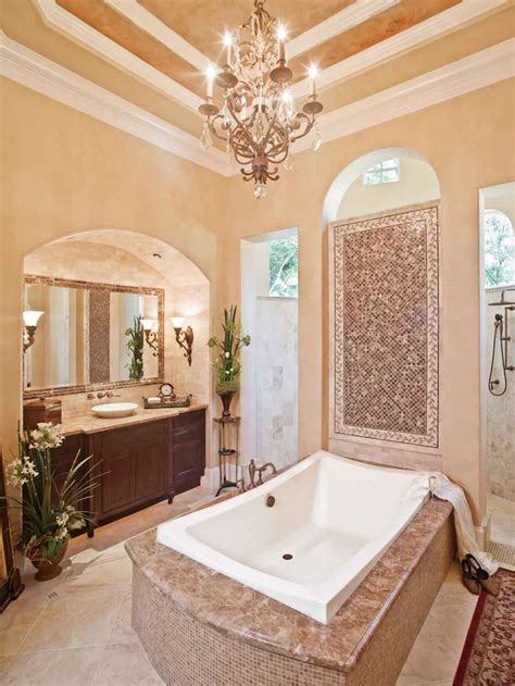 20 Luxurious Bathrooms with Elegant Chandelier Lighting