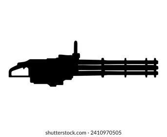 Machine Gun Silhouette Vector Art White Stock Vector (Royalty Free) 2410970505 | Shutterstock