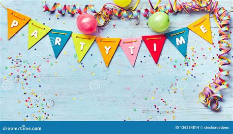 Festive Party Time Banner with Copy Space Stock Photo - Image of ...