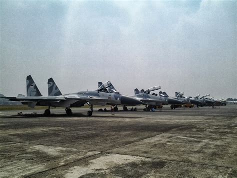 Sukhoi Su-27 and Su-30 MK2 Fighter Jets of Indonesian Air Force ...