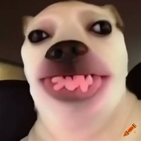 Dog with baddie makeup filter meme on Craiyon