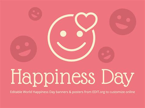 International Day of Happiness Poster Templates