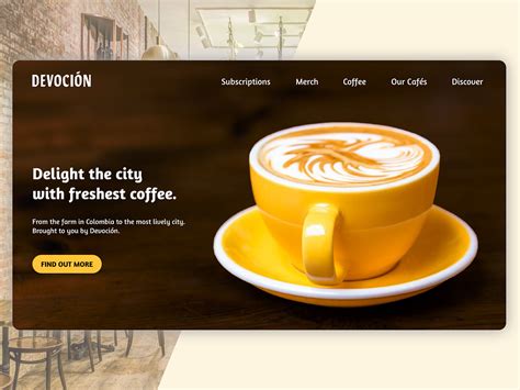 Devoción Coffee Shop Landing Page by Natsume a.k.a. Yi Chen on Dribbble