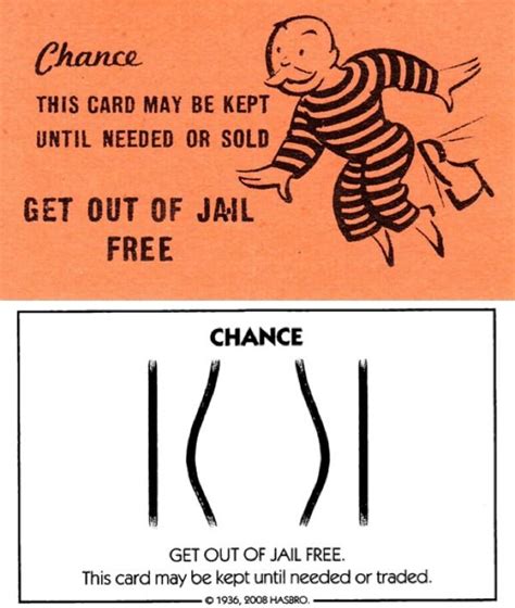 Then & Now #13: Monopoly "Get Out of Jail Free" card | Card templates ...