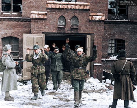 German Soldiers Surrender to the Red Army in East Prussia, 1945. : r ...