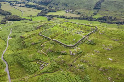 Aerial Of Hardknott Roman Fort Is An Archeological Site, The Remains Of ...