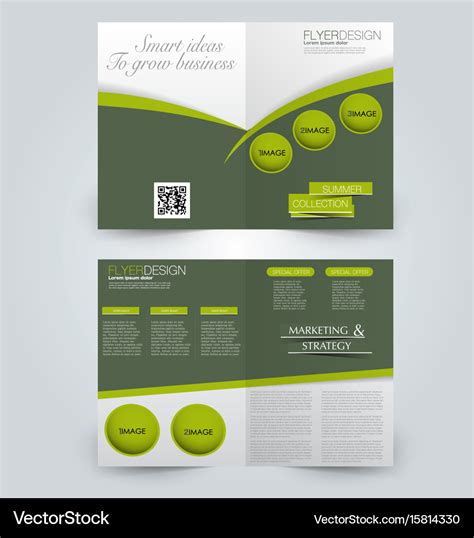 Two page fold brochure template design Royalty Free Vector