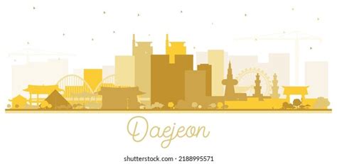 Daejeon South Korea City Skyline Silhouette Stock Vector (Royalty Free ...