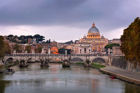 Tiber River and Saint Peter Cathedral, Rome, Italy | Anshar Images