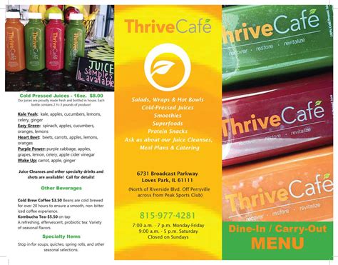 Menu – My Thrive Cafe