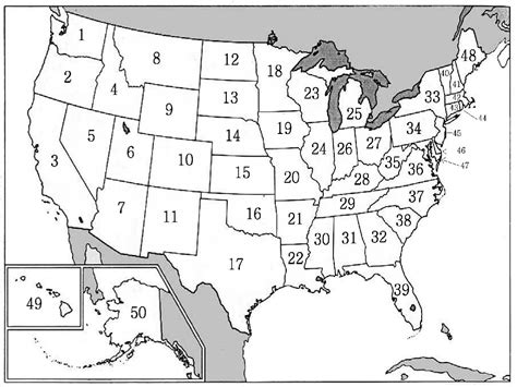 Numbered United States Map | Usa Map 2018