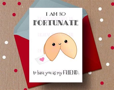 Printable Friend Valentine Card Friendship Card Fortune - Etsy | Friend valentine card, Friends ...