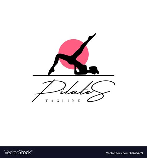 Pilates trainer woman silhouette creative Vector Image