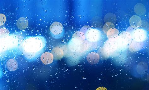 Image of Raindrops on Window at Night in the City Stock Image - Image ...