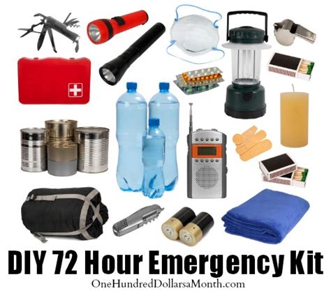 DIY 72 Hour Emergency Kit - One Hundred Dollars a Month