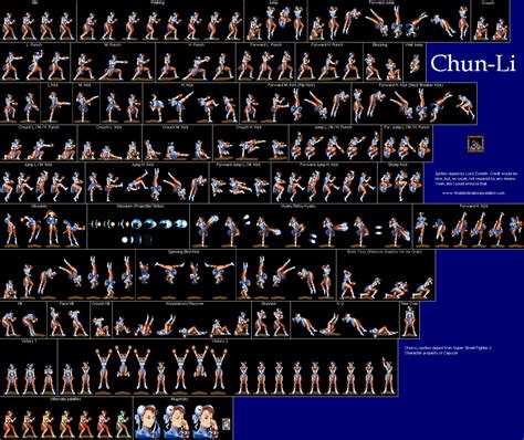 Chun-Li sprite sheet Street Fighter Moves, Street Fighter 2 Snes, Super ...