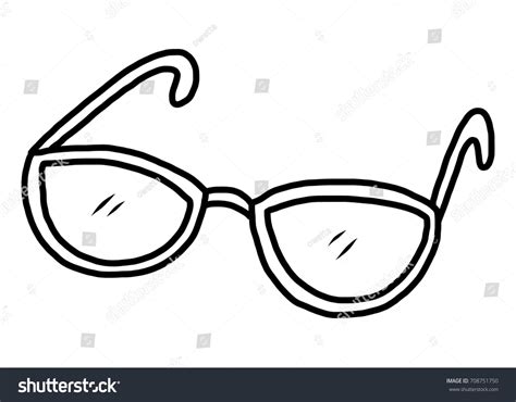 Glasses Cartoon Vector Illustration Black White: เวกเตอร์สต็อก (ปลอดค่าลิขสิทธิ์) 708751750 ...