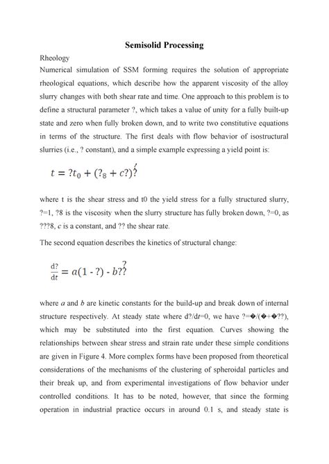 28 Semisolid Processing - Semisolid Processing Rheology Numerical simulation of SSM forming ...