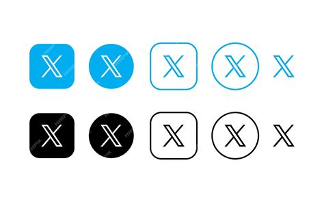 Premium Vector | Twitter's new logo icon set x app icon set