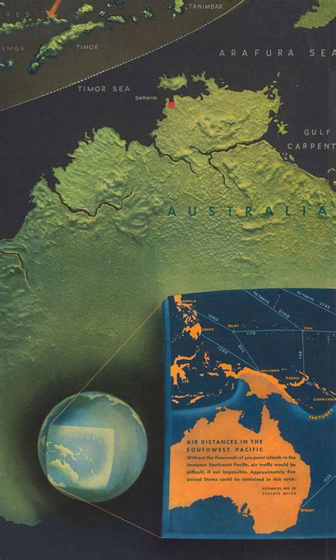Old World War 2 Map: South West Pacific, 1944 - NavWarMap No. 5 - Aust – The Unique Maps Co.