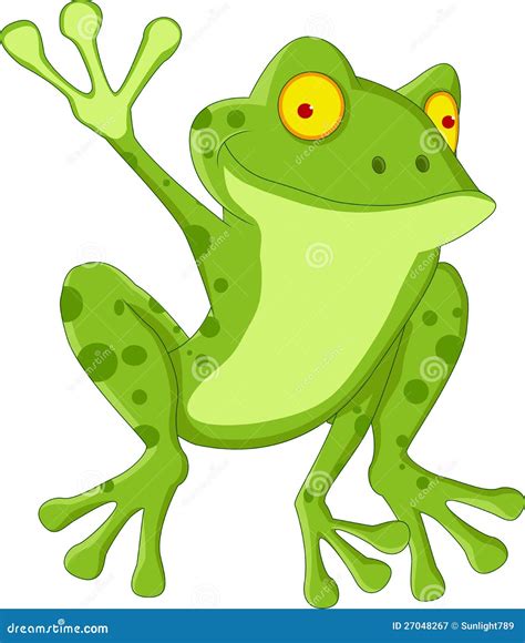 Funny frog cartoon stock illustration. Illustration of art - 27048267