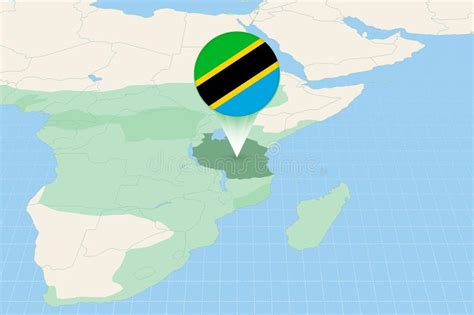 Map Illustration of Tanzania with the Flag. Cartographic Illustration ...